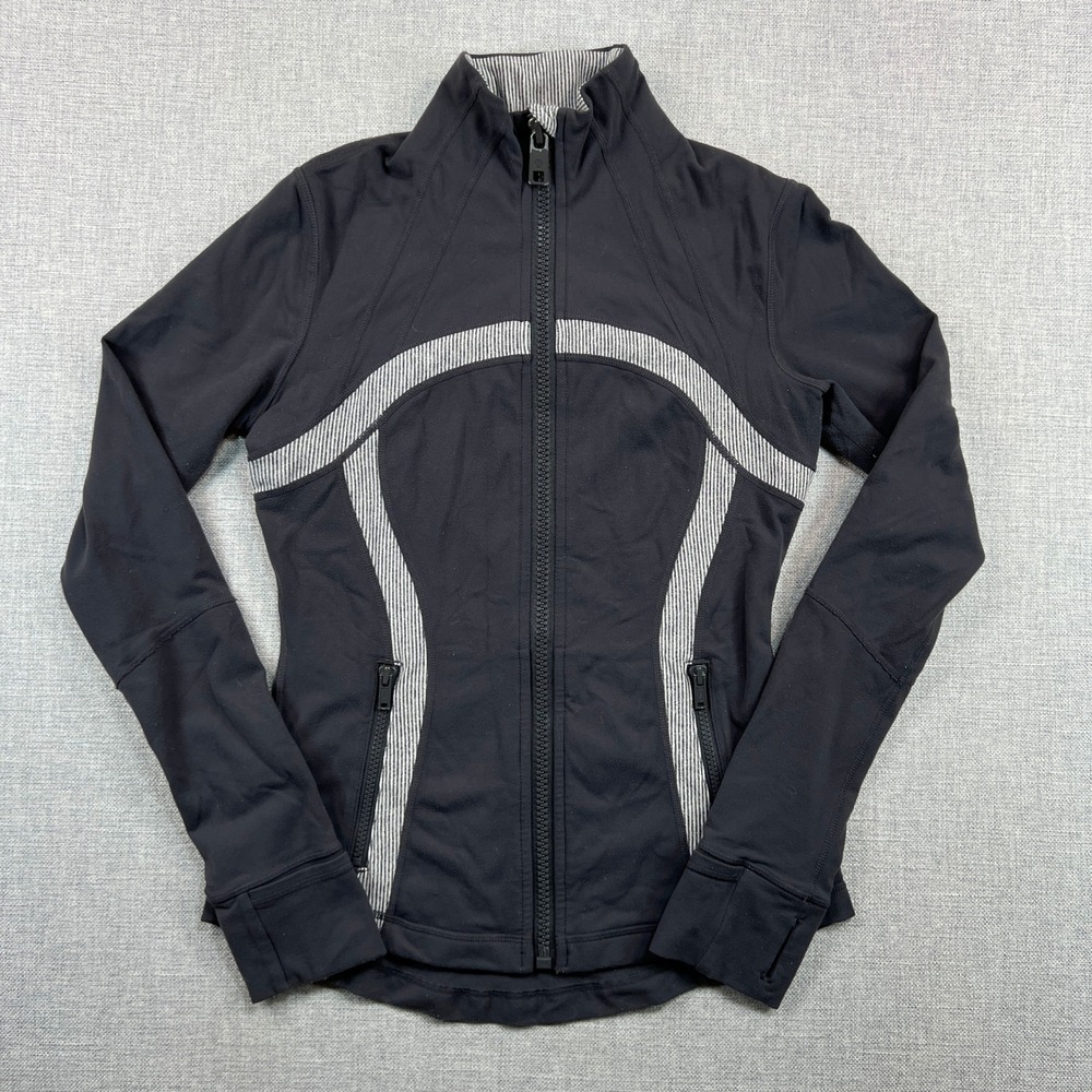 lululemon Define Style Zip Jacket Women 6 Gray Athleisure Sporty Yoga Fitness